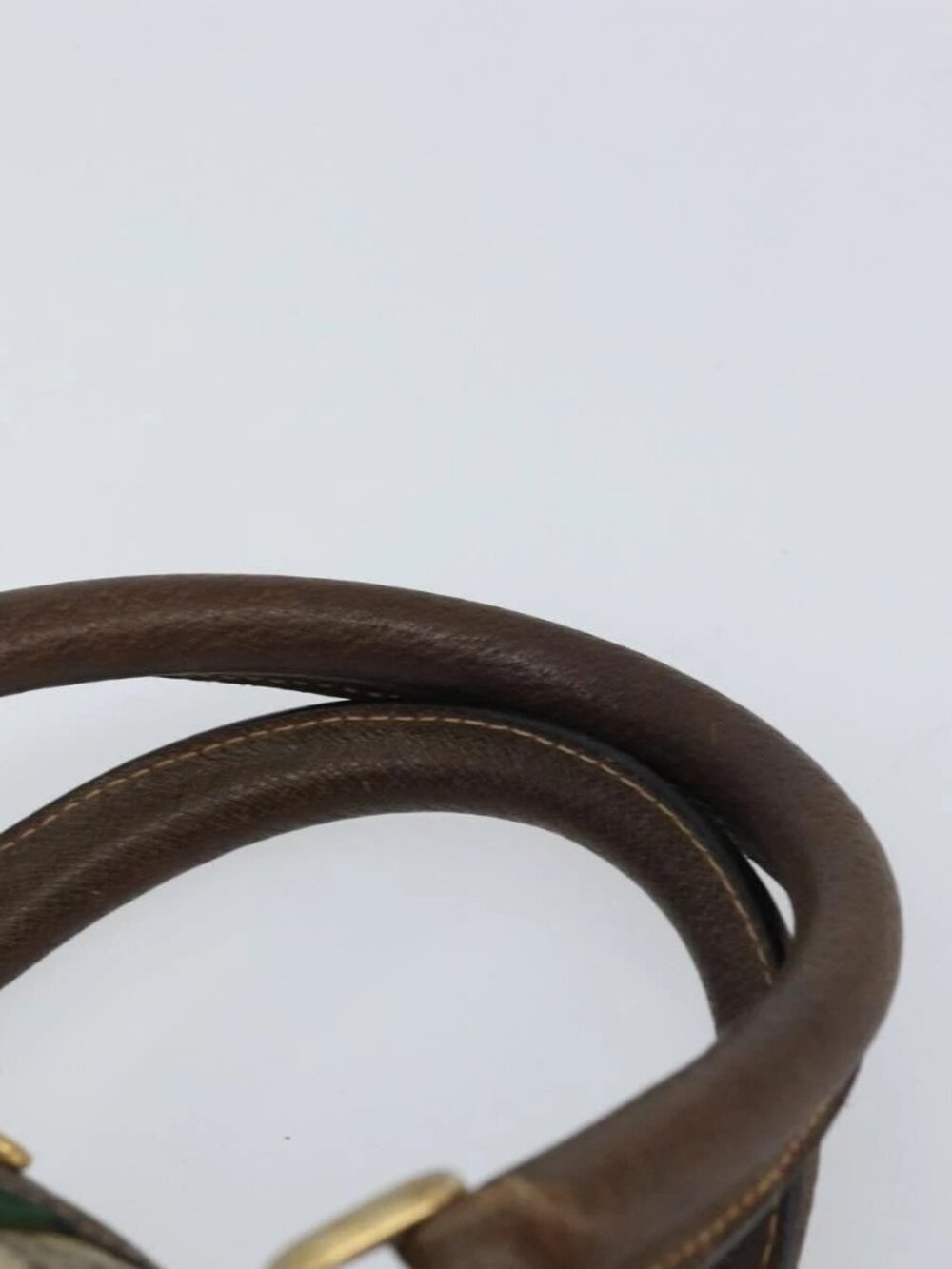 GUCCI GG Supreme Web Sherry Line Boston Bag PVC Beige Gold 010 378 Auth 159328 - Picture 9 of 16